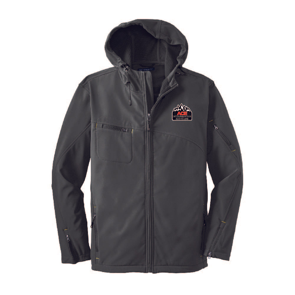 J706 Port Authority Textured Hooded Soft Shell Jacket AIRC