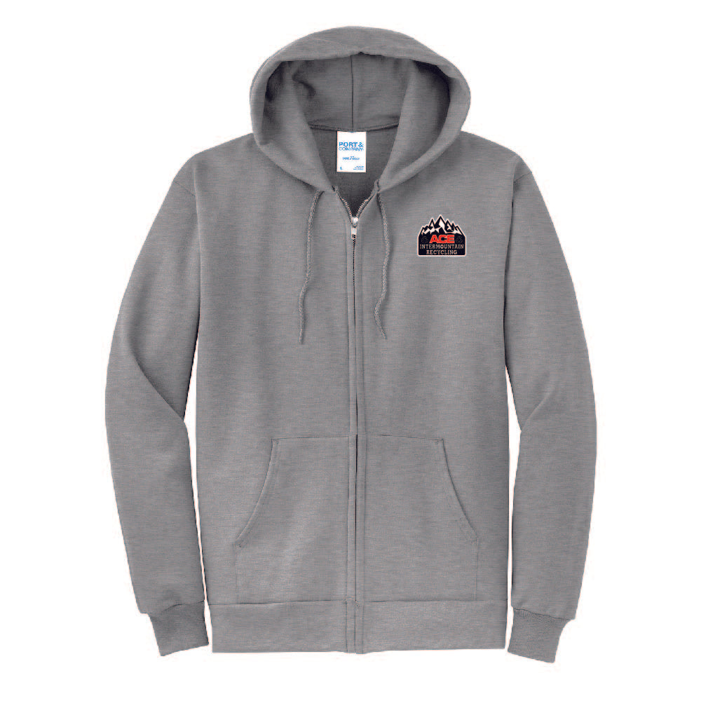 PC78ZH Port & Company Core Fleece Full-Zip Hooded Sweatshirt AIRC
