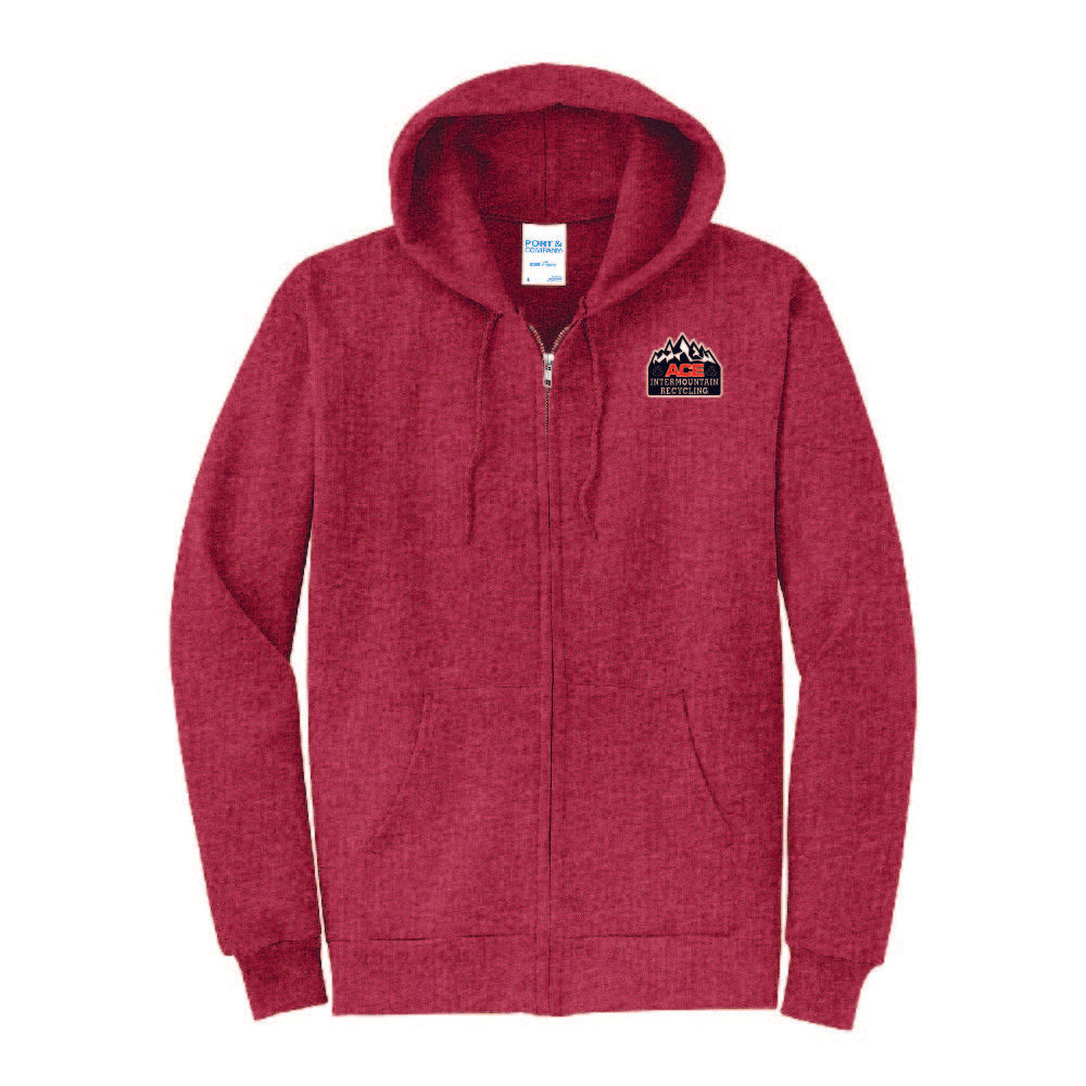 PC78ZH Port & Company Core Fleece Full-Zip Hooded Sweatshirt AIRC