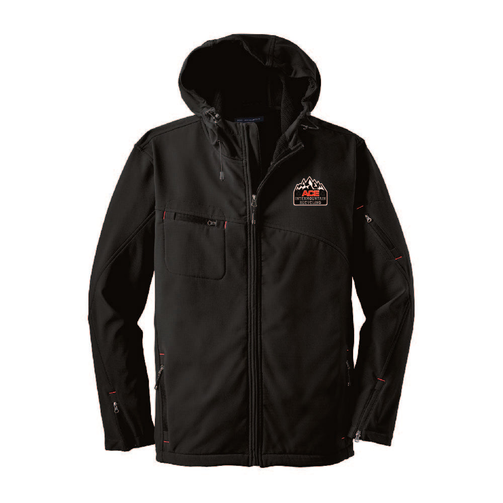 J706 Port Authority Textured Hooded Soft Shell Jacket AIRC – ACE ...